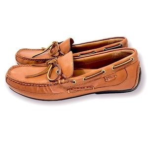 POLO Ralph Lauren Roberts deep saddle MENS 8.5 brown leather loafers